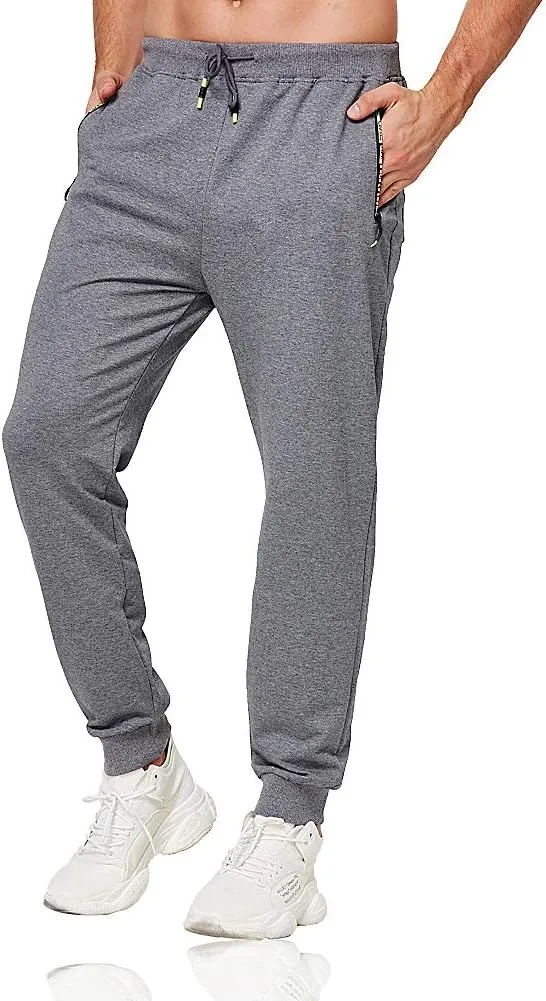 Tansozer Men's Lightweight Joggers Casual Slim Sweatpants Track Pants with Zipper Pockets
