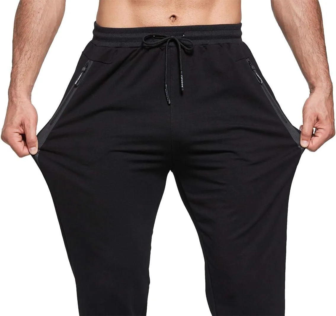 Tansozer Men's Lightweight Joggers Casual Slim Sweatpants Track Pants with Zipper Pockets