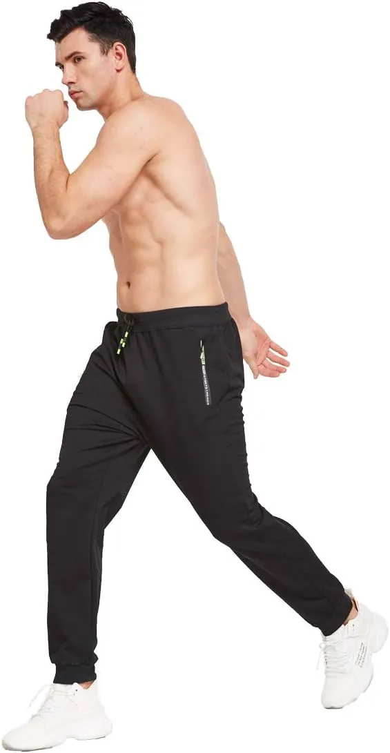 Tansozer Men's Lightweight Joggers Casual Slim Sweatpants Track Pants with Zipper Pockets