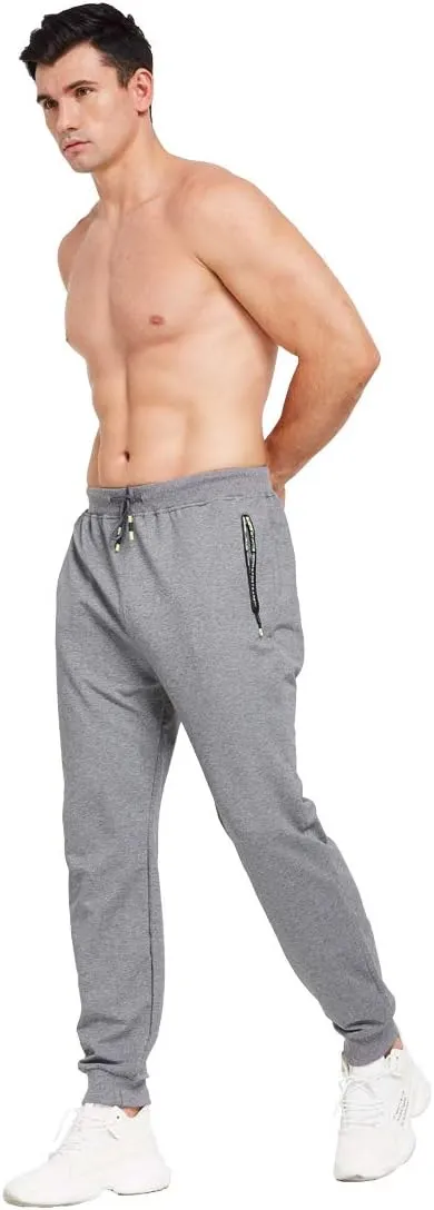 Tansozer Men's Lightweight Joggers Casual Slim Sweatpants Track Pants with Zipper Pockets