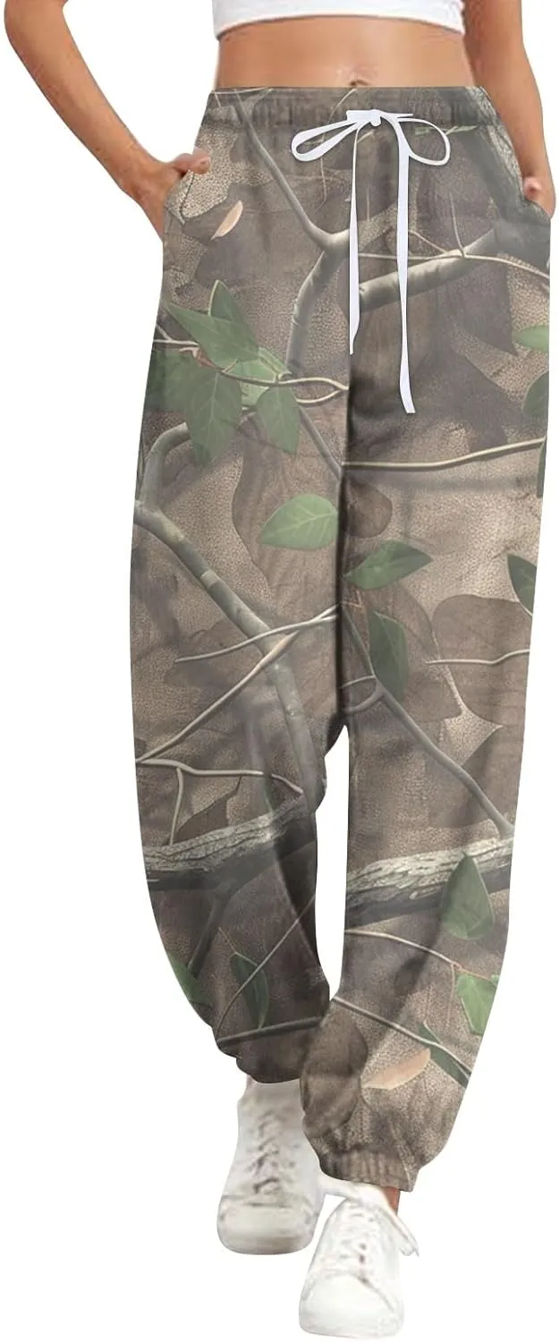 Tapered Fitness Holiday Slacks Ladies Casual High Waist Joggers Womens Print Fitted