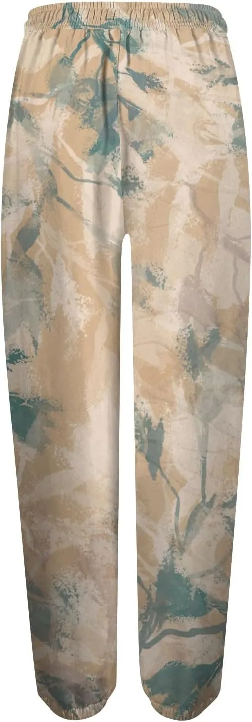 Tapered Fitness Holiday Slacks Ladies Casual High Waist Joggers Womens Print Fitted