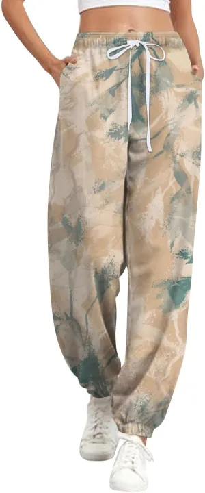 Tapered Fitness Holiday Slacks Ladies Casual High Waist Joggers Womens Print Fitted