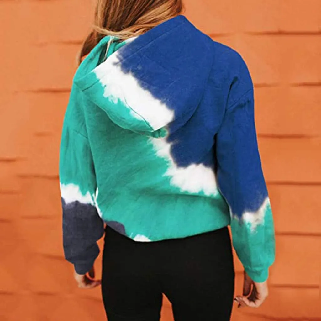 Tie Dye Hoodies for Women Long Sleeve Casual Loose Fit Fashion Sweatshirts Oversized Comfy Cute Pullover Tops