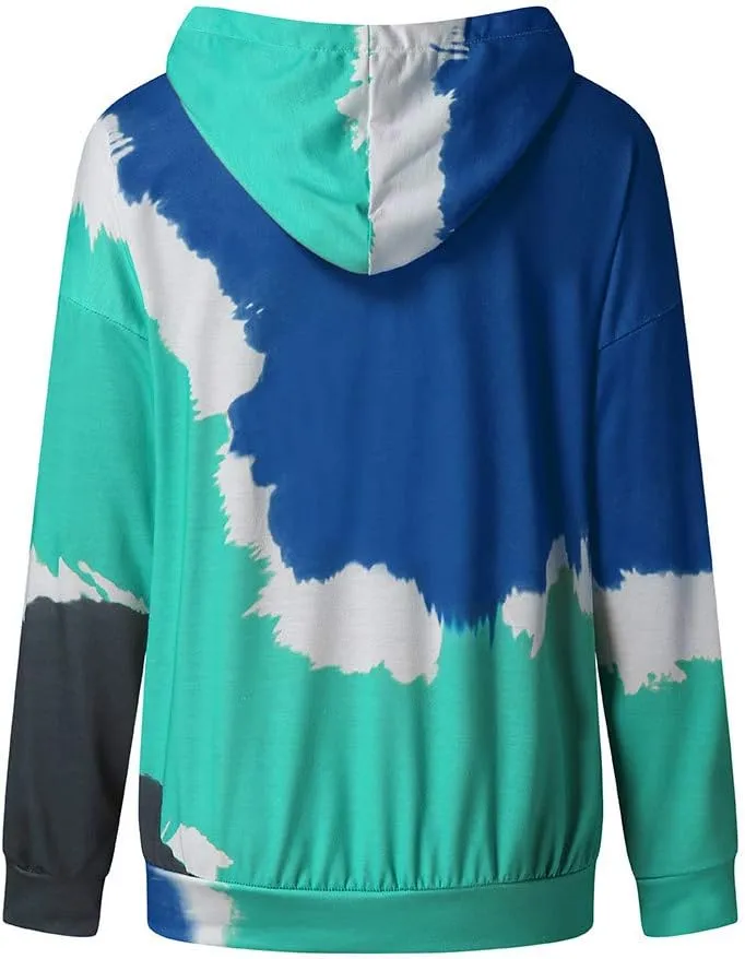 Tie Dye Hoodies for Women Long Sleeve Casual Loose Fit Fashion Sweatshirts Oversized Comfy Cute Pullover Tops