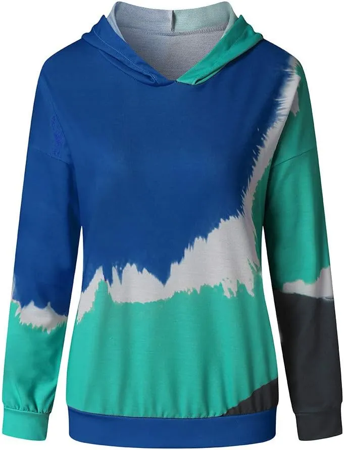 Tie Dye Hoodies for Women Long Sleeve Casual Loose Fit Fashion Sweatshirts Oversized Comfy Cute Pullover Tops