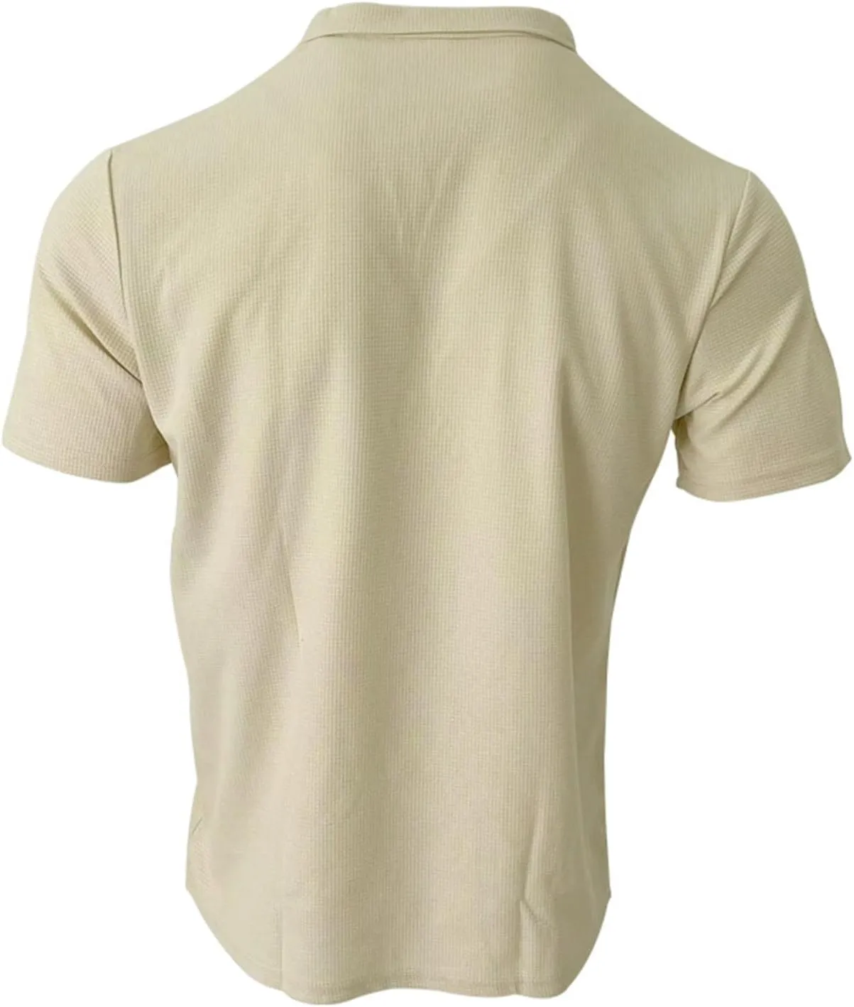 V Neck Waffle Polo Shirts for Men Short Sleeve Casual Textured Golf Shirts Lapel Collar Knitted Muscle Tee Shirts