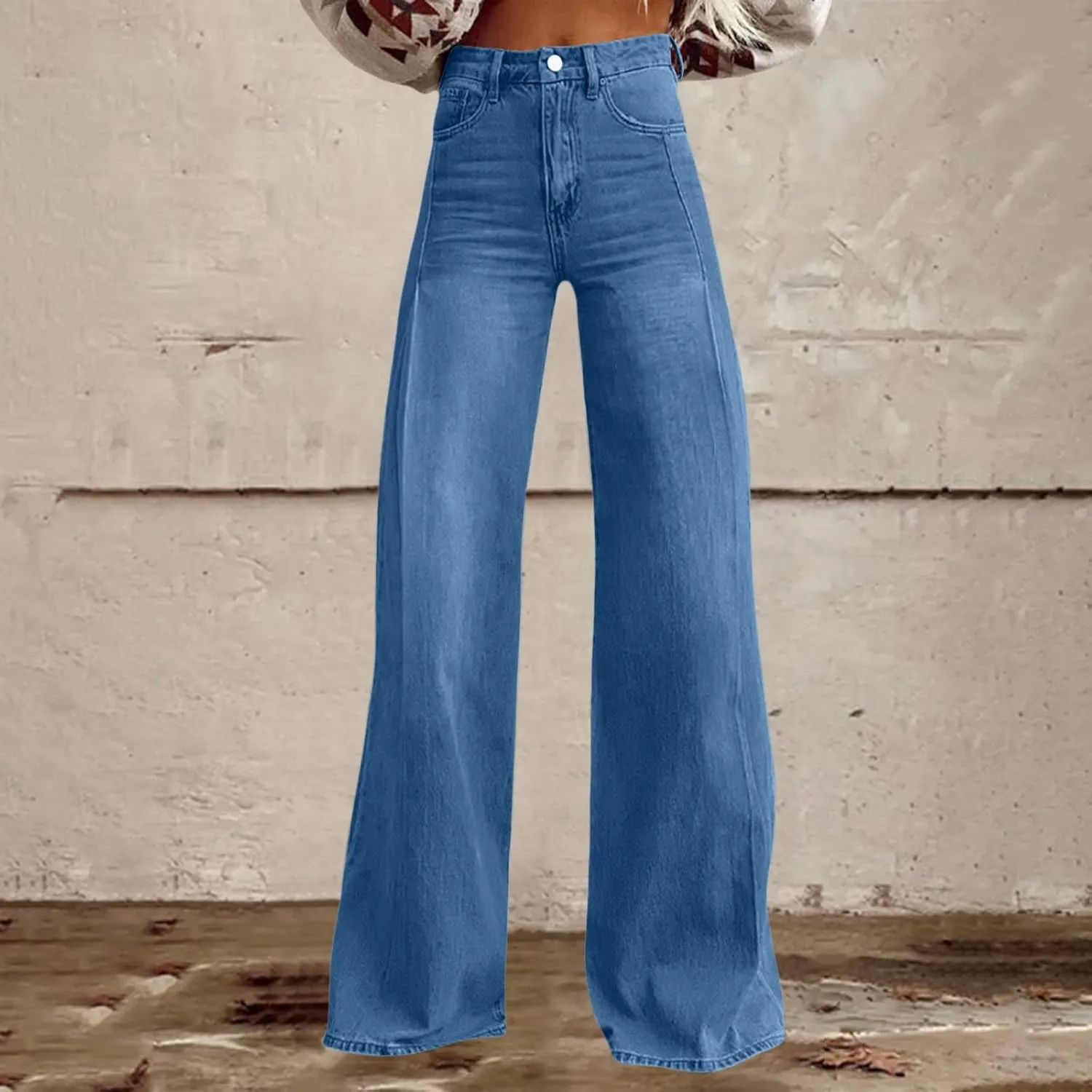 Wide Leg Jeans for Womens High Waisted Jean with Pockets Baggy Denim Pants Loose Boyfriend Casual Pant