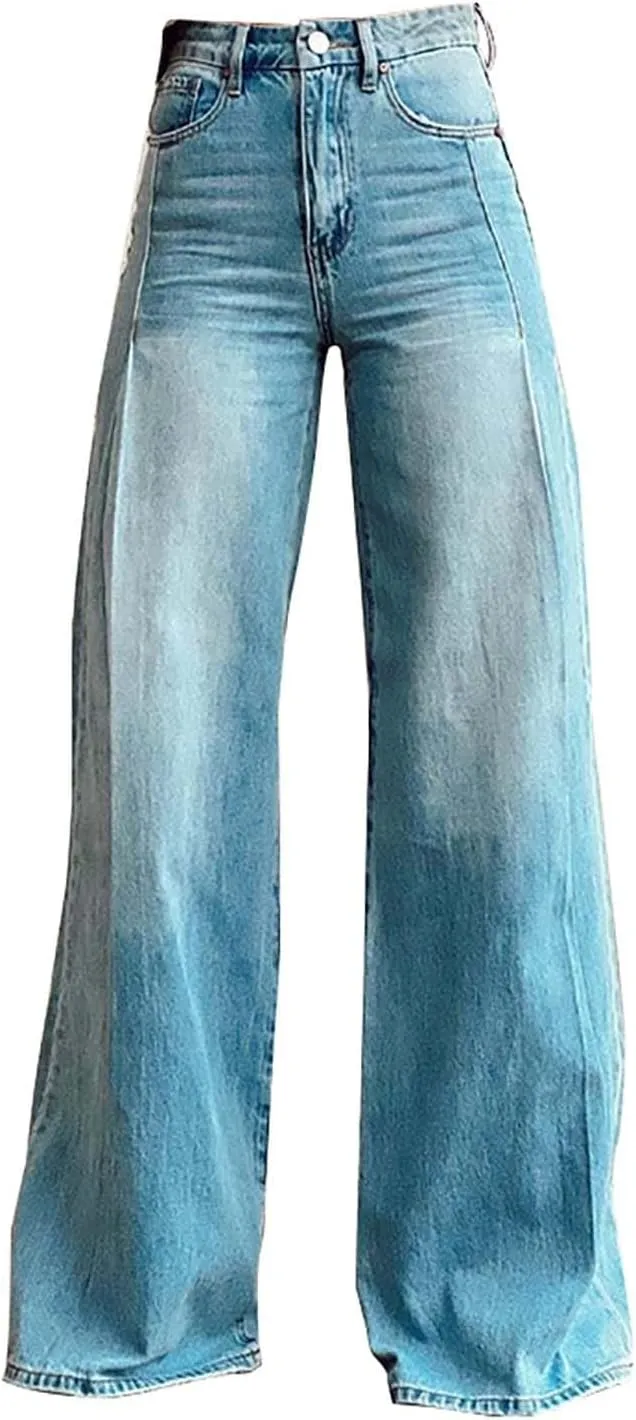 Wide Leg Jeans for Womens High Waisted Jean with Pockets Baggy Denim Pants Loose Boyfriend Casual Pant