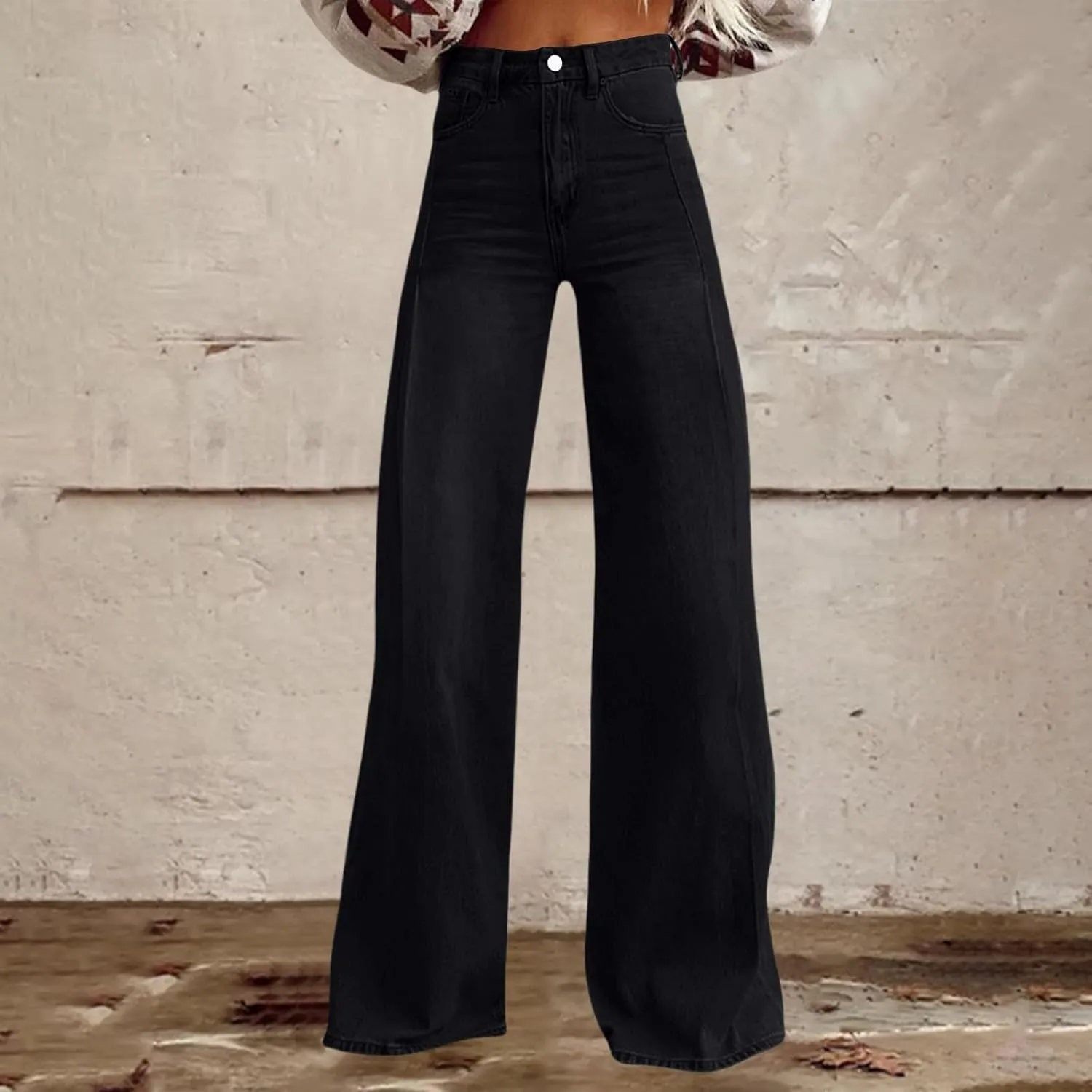 Wide Leg Jeans for Womens High Waisted Jean with Pockets Baggy Denim Pants Loose Boyfriend Casual Pant