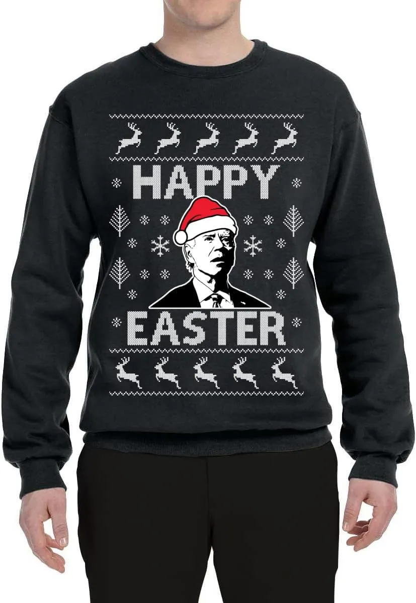 Wild Bobby Merry Easter Funny Joe Biden Holiday Ugly Christmas Sweater Unisex Crewneck Sweatshirt