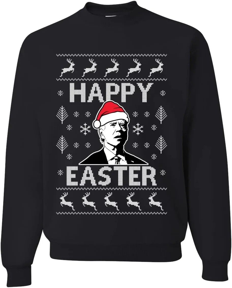 Wild Bobby Merry Easter Funny Joe Biden Holiday Ugly Christmas Sweater Unisex Crewneck Sweatshirt