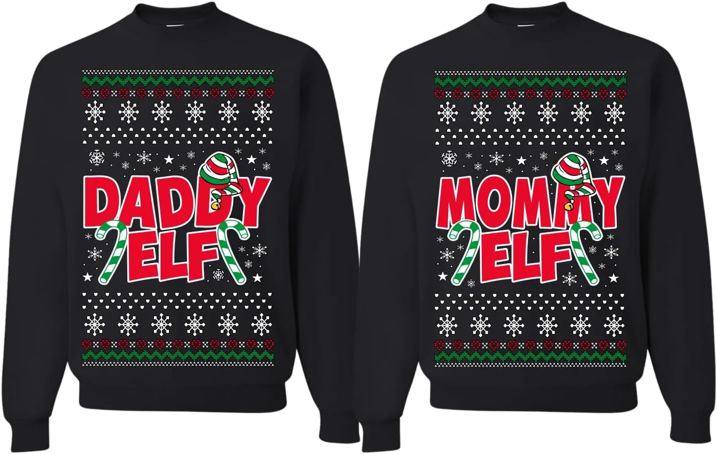 Wild Bobby Ugly Christmas Sweaters for Couples Adult His Hers Unisex Christmas Holiday Sweatshirts