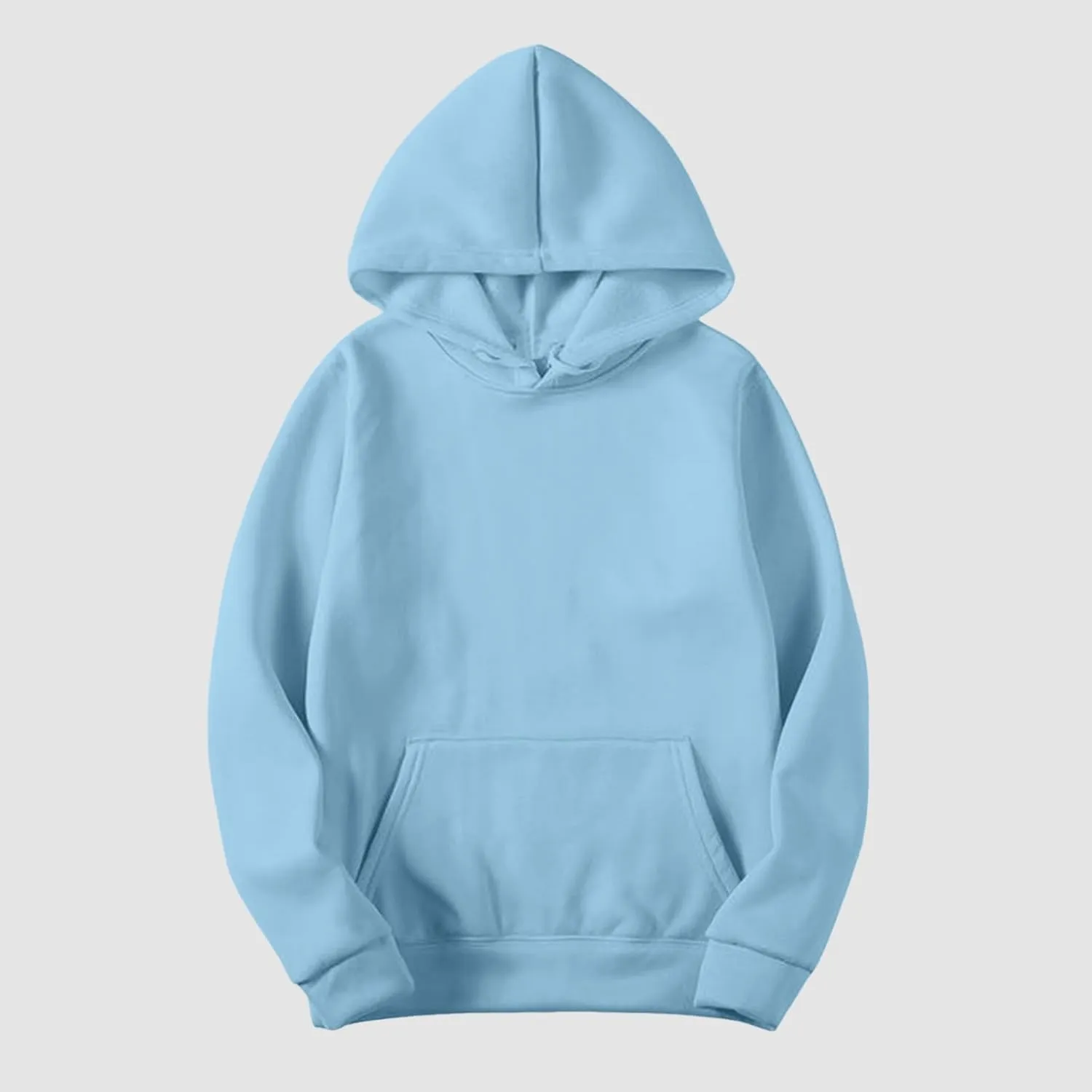 Winter Warm Fitted Soft Solid Sweatshirts for Womens Long Sleeve Hooded Pullovers with Pockets Outdoor Workout Hoodies