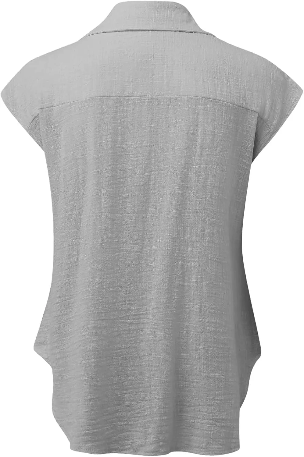 Women Cap Sleeve Tops Cotton Linen T Shirts Summer Casual Tops Trendy Button Down Shirts Business Dressy