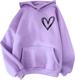 Women Fashion Letter Print Hoodie Long Sleeve Hooded Sweatshirt Top Pullover Slogan Graphic Drop Long Hoodie Teen Girls Baggy