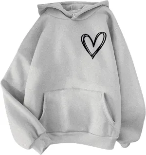 Women Fashion Letter Print Hoodie Long Sleeve Hooded Sweatshirt Top Pullover Slogan Graphic Drop Long Hoodie Teen Girls Baggy