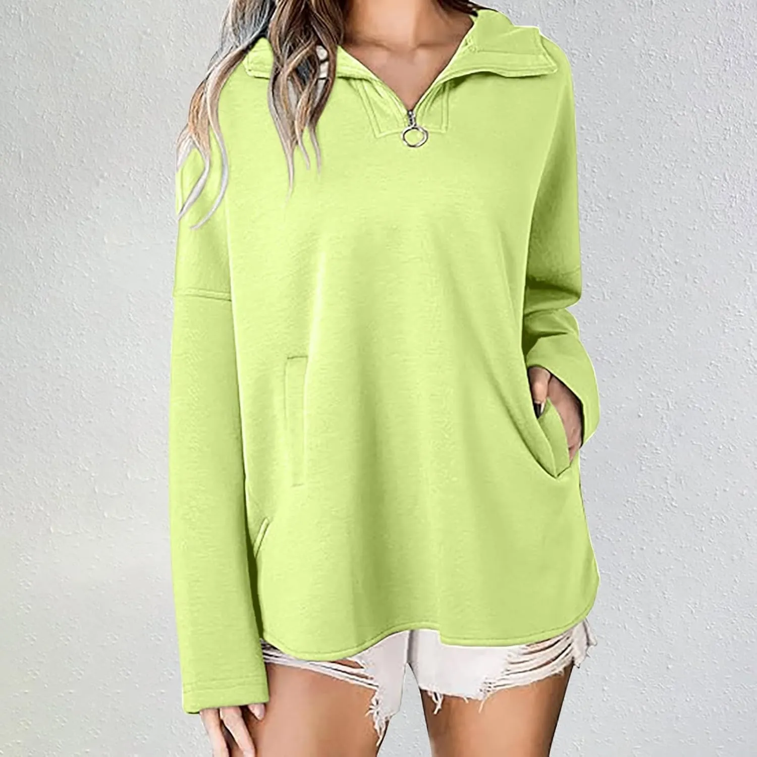 Women Fleece Full Zip Up Cropped Hoodie Oversized Hoodie Fleece Hoodie In -Wicking Cotton Blend for a Relaxed Fit