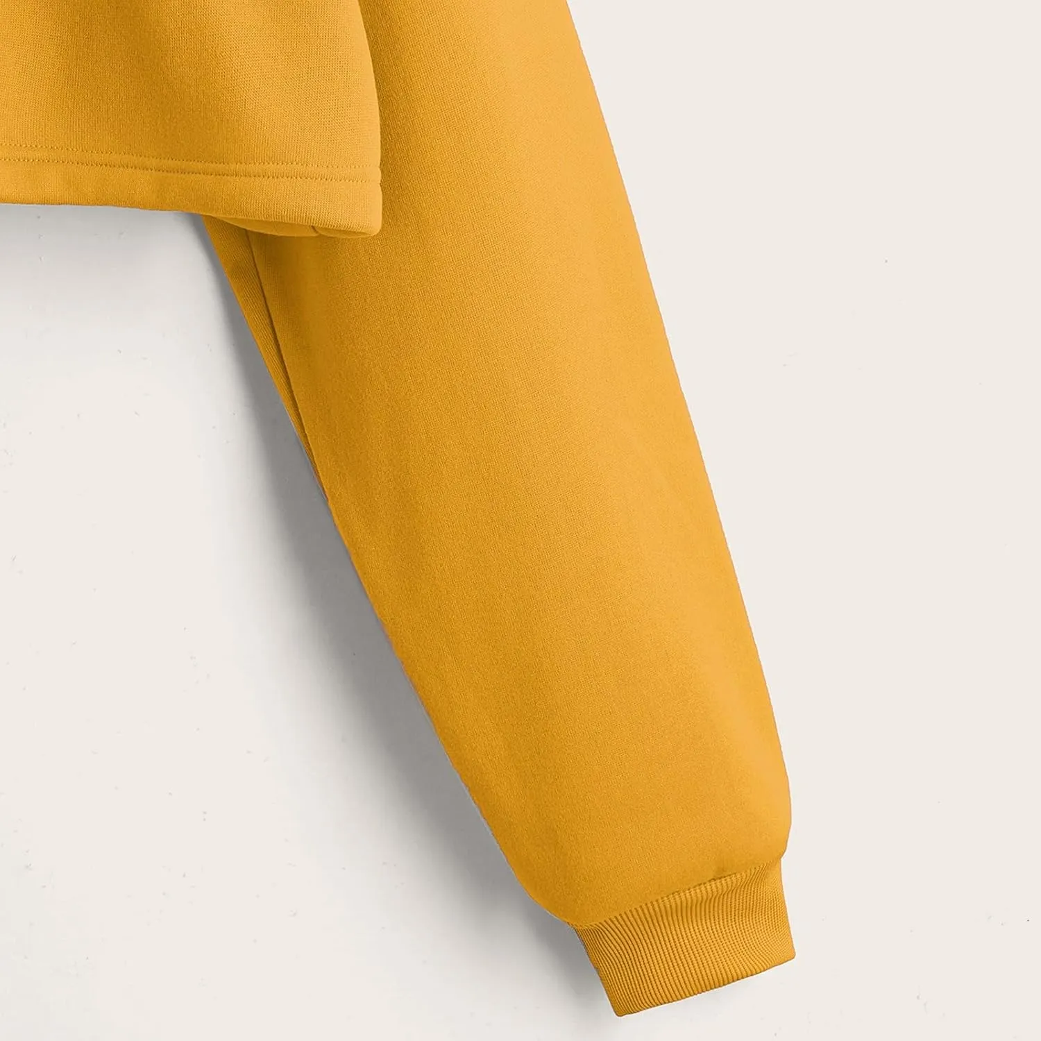 Women Fleece Hoodies Full Zip Cropped Hoodie Sweatshirt Long Sleeve Solid Color Drawstring Hooded Pullover Cute Jacket
