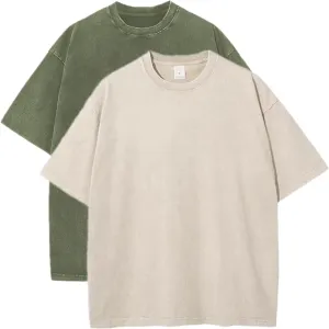 Women Oversized T Shirts Plus Size Cotton Shirt Acid Wash Vintage Shirts Casual Short Sleeve Tee Tops