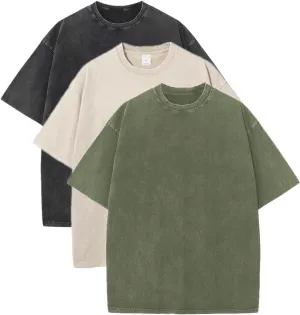 Women Oversized T Shirts Plus Size Cotton Shirt Acid Wash Vintage Shirts Casual Short Sleeve Tee Tops