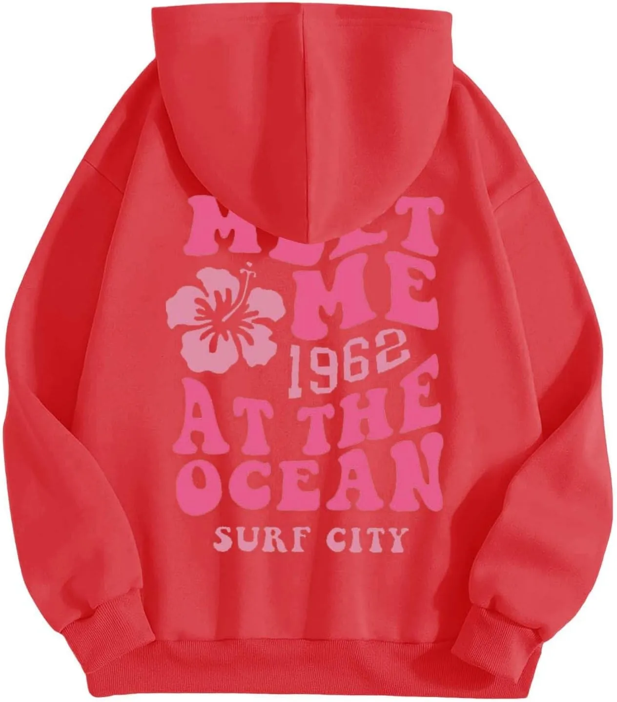 Women Solid Basic Letter Loose Hoodie Ladies Women Hooded Print Round Neck Long Sweatshirts Fall Outfits Oversized