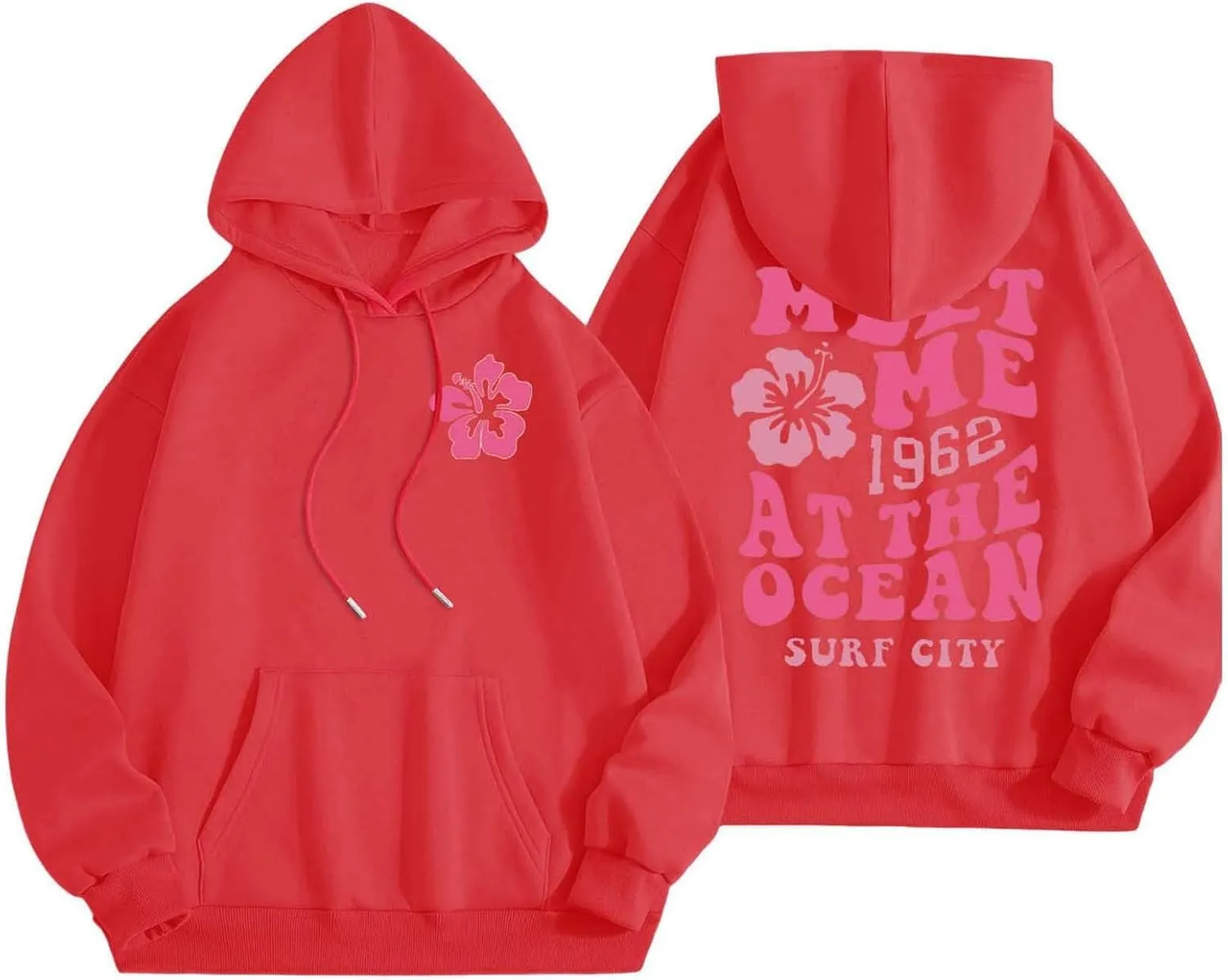 Women Solid Basic Letter Loose Hoodie Ladies Women Hooded Print Round Neck Long Sweatshirts Fall Outfits Oversized