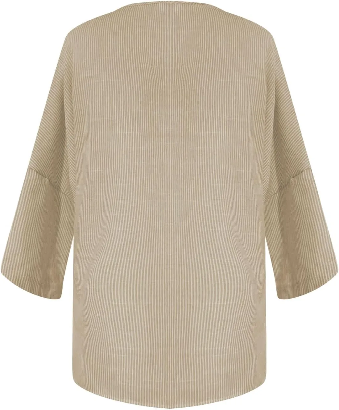 Women Summer Linen Tunic Tops 3/4 Sleeve Solid Color Tees Scoop Neck Lightweight Shirts Plus Size Flowy Blouse