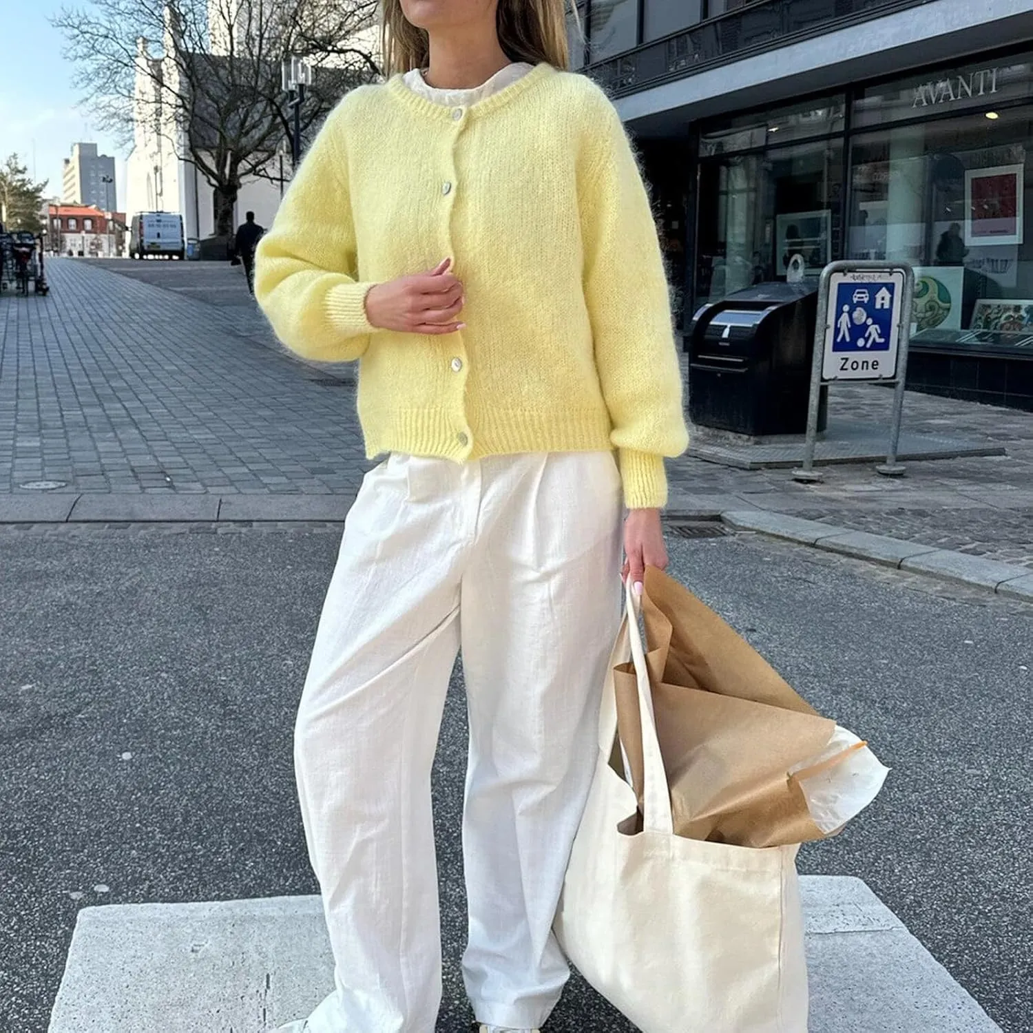 Women Warm Knit Button up Sweaters Open Front Long Sleeve Cardigans Knitwear Sweater Top