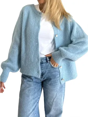 Women Warm Knit Button up Sweaters Open Front Long Sleeve Cardigans Knitwear Sweater Top