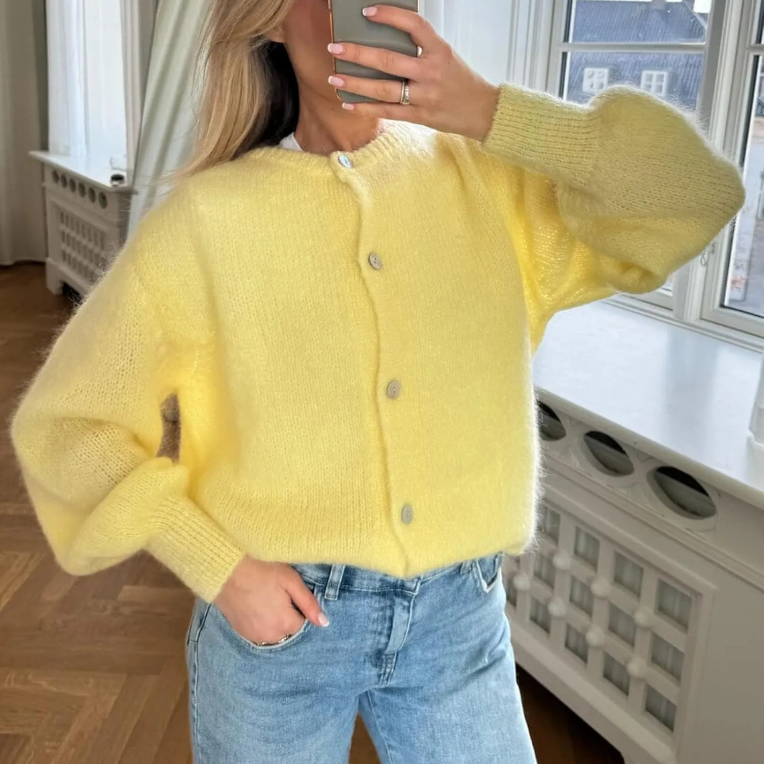 Women Warm Knit Button up Sweaters Open Front Long Sleeve Cardigans Knitwear Sweater Top
