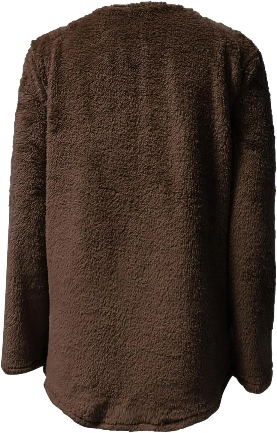 Womens 2024 Fashion Winter Fleece Warm Sweater V Neck Solid Color Long Sleeve Pullover With Pocket Casual Loose Tops