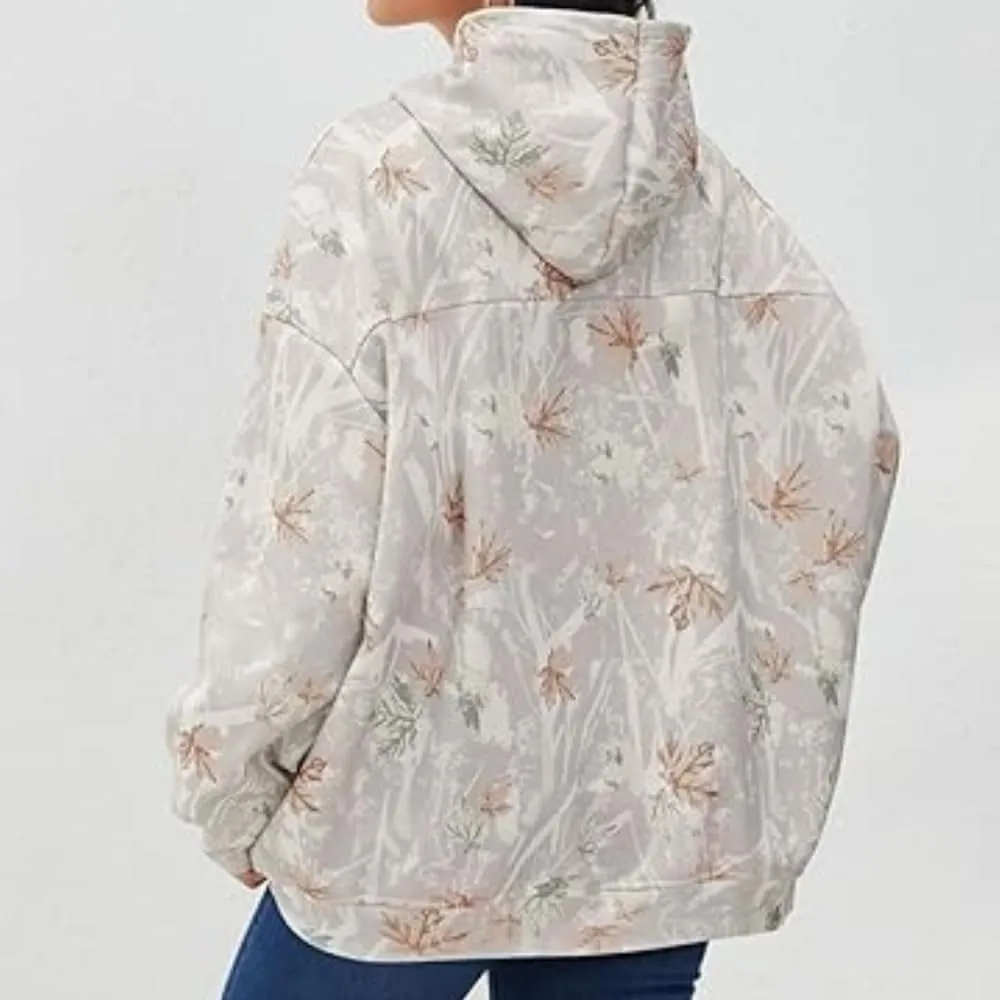 Womens Camo Hoodie Mens Camo Sweatshirt Maple Leaf Graphic Hoodies for Women Trendy Oversized Pullover Hoodies Y2k