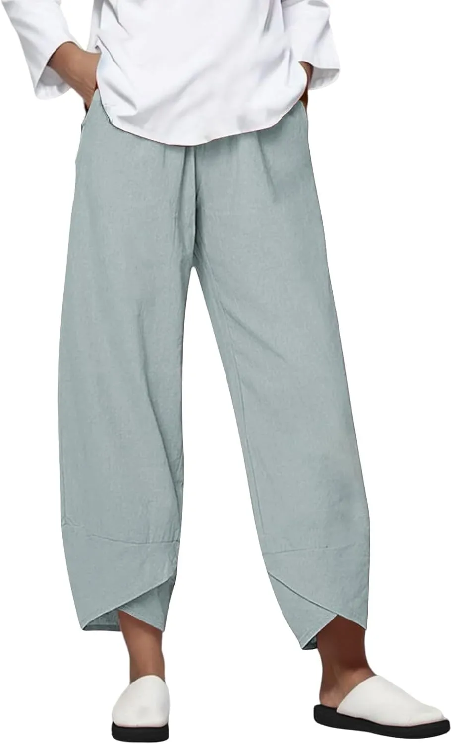 Women's Capri Pants Elastic Pants for Women Fashion Casual Fashion Shorts Drawstring Elastic Waist Lounge Pant Yoga