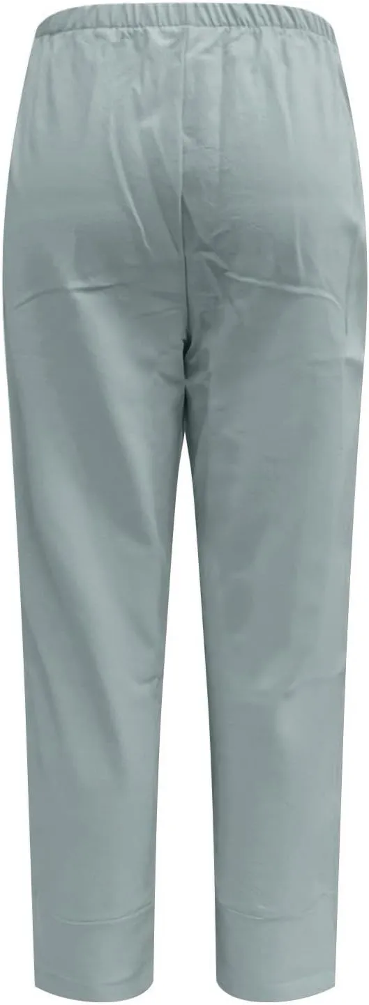Women's Capri Pants Elastic Pants for Women Fashion Casual Fashion Shorts Drawstring Elastic Waist Lounge Pant Yoga
