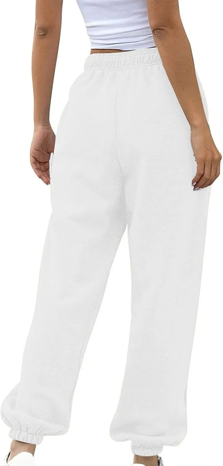 Women's Cinch Bottom Sweatpants High Waisted Casual Workout Athletic Baggy Joggers Lounge Pants with Pockets