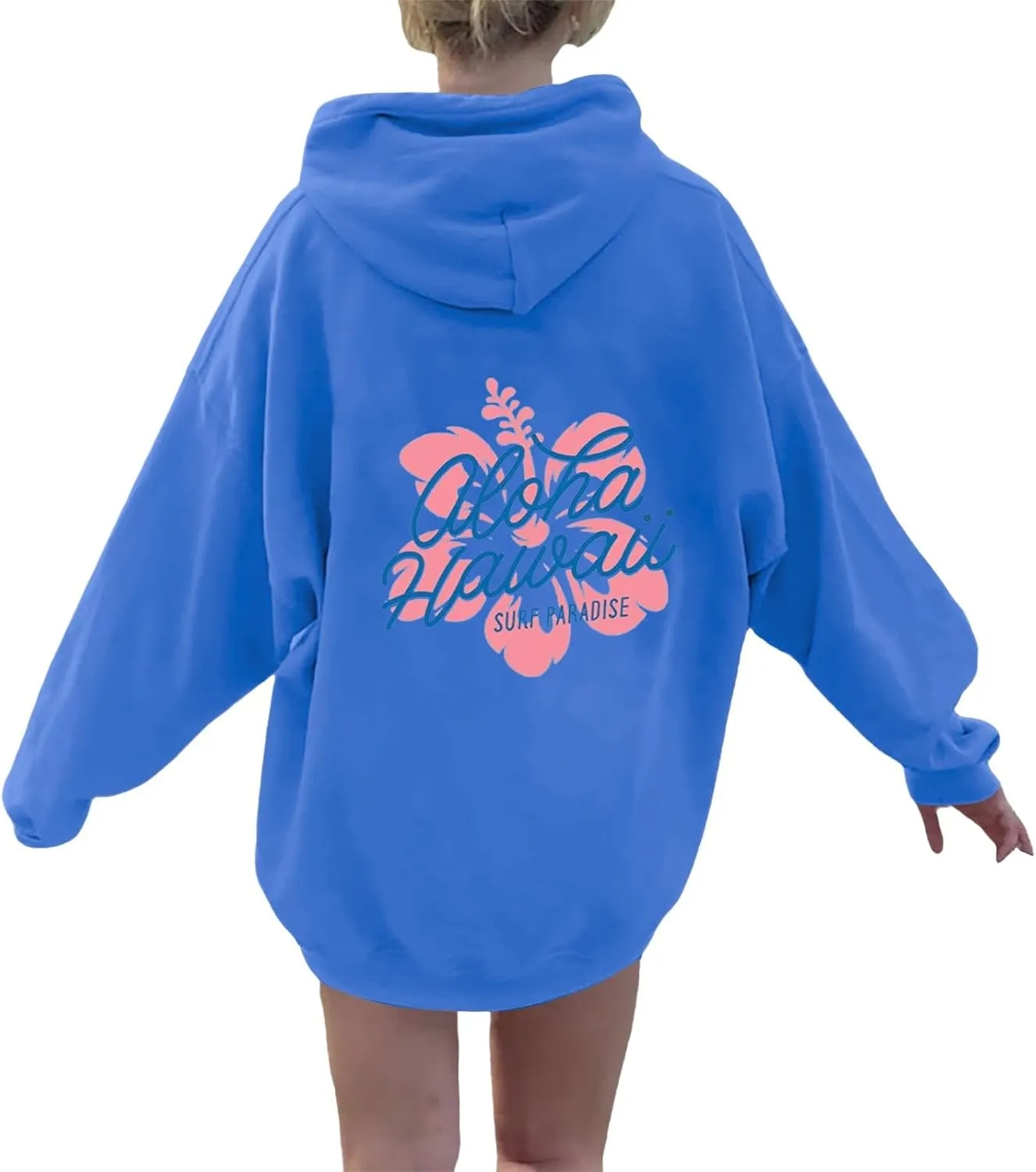 Womens Cute Hoodies Pink Hoodie Oversized Letter Print Graphic Hoodies Teen Girl Long Sleeve Y2K Preppy Sweatshirts