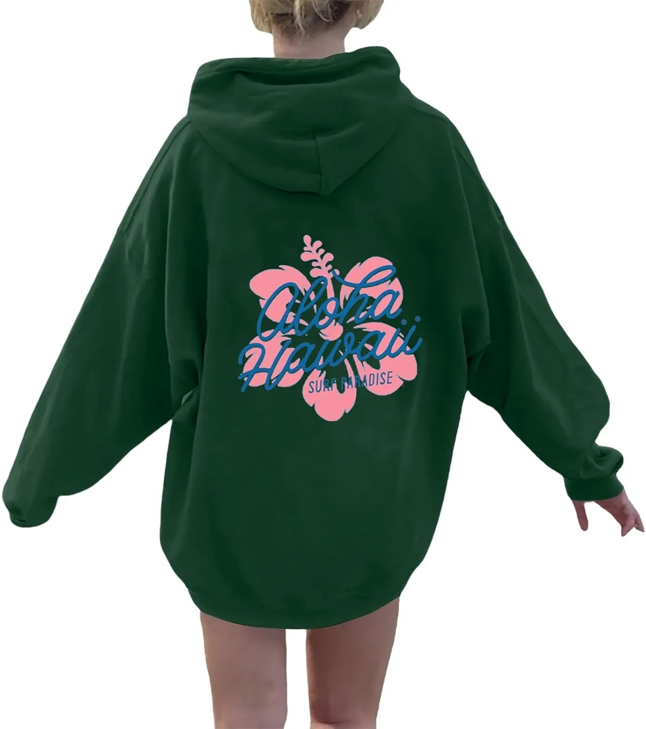 Womens Cute Hoodies Pink Hoodie Oversized Letter Print Graphic Hoodies Teen Girl Long Sleeve Y2K Preppy Sweatshirts
