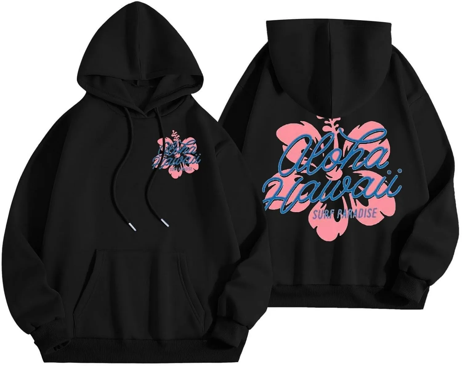 Womens Cute Hoodies Pink Hoodie Oversized Letter Print Graphic Hoodies Teen Girl Long Sleeve Y2K Preppy Sweatshirts