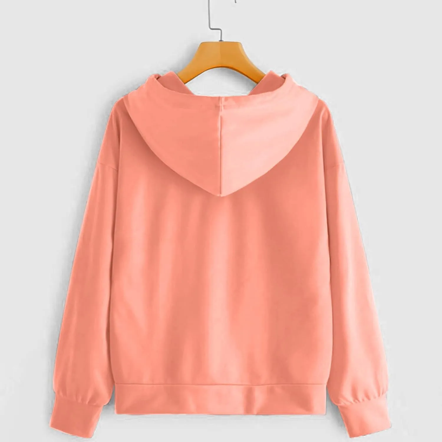 Womens Drawstring Hoodie Long Sleeve Heart Print Pullover Hooded Sweatshirt Fleece Lined Thicken Warm Fall Trendy Tops
