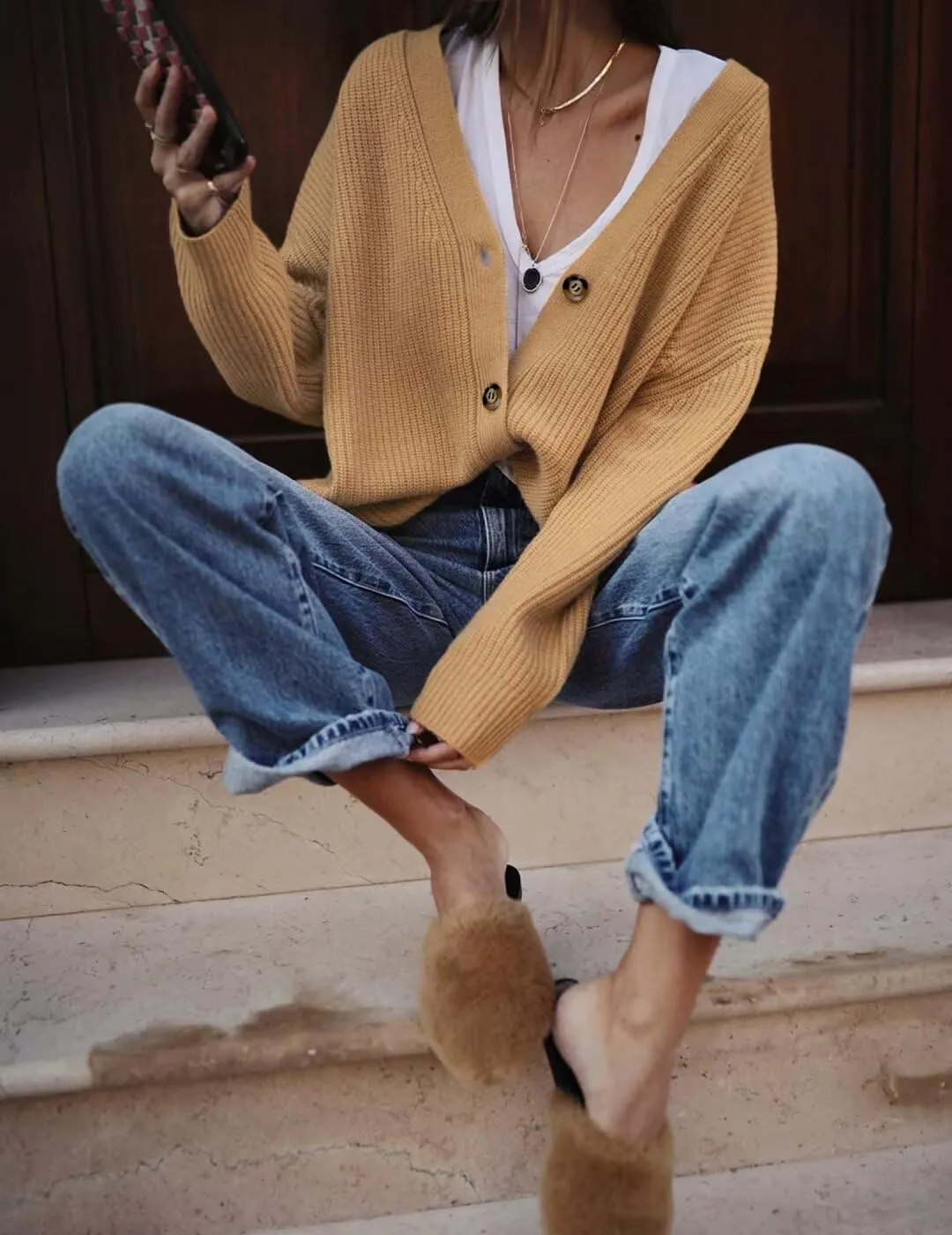 Womens Fall Laies Cute Ribbed Knit V Neck Color Block Striped Button Fake Pocket Long Sleeve Sweater Cardigan 2024