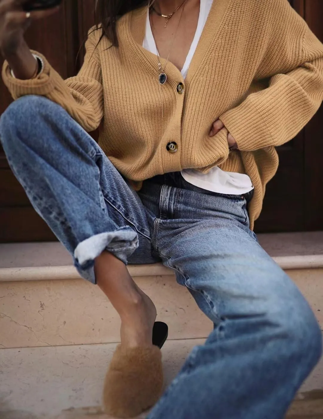 Womens Fall Laies Cute Ribbed Knit V Neck Color Block Striped Button Fake Pocket Long Sleeve Sweater Cardigan 2024