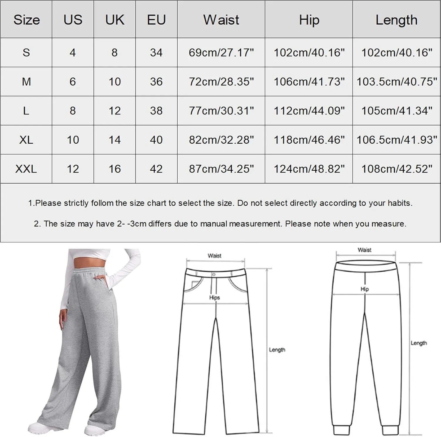 Women's Fleece Lined Sweatpants Baggy Wide Straight Leg Pants High Waist Joggers Drawstring Sweat Pants with Pockets