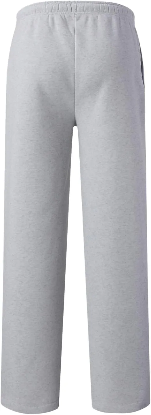 Women's Fleece Lined Sweatpants Baggy Wide Straight Leg Pants High Waist Joggers Drawstring Sweat Pants with Pockets