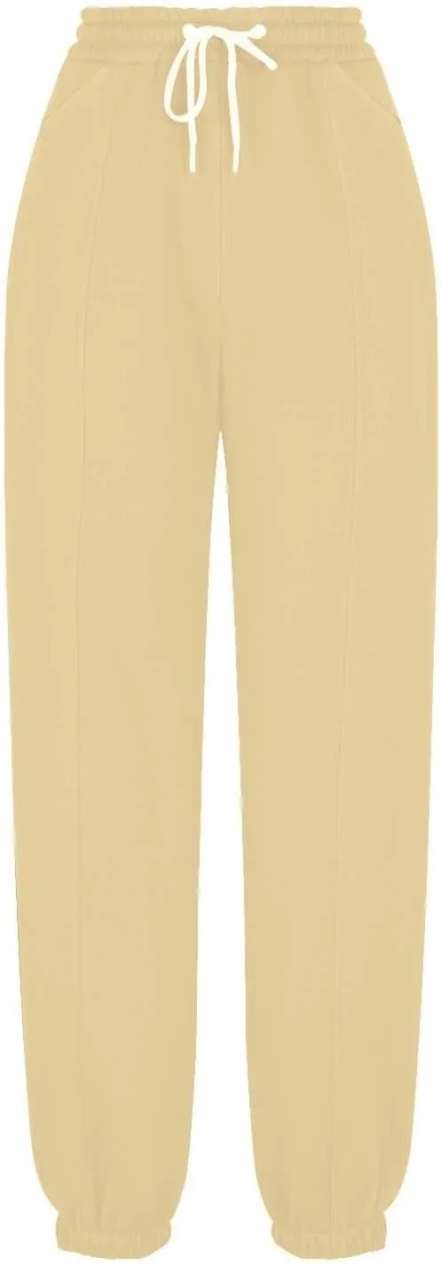 Womens Fleece Lined Sweatpants Warm High Waist Athletic Jogger Pants Winter Thermal Drawstring Lightweight Trousers