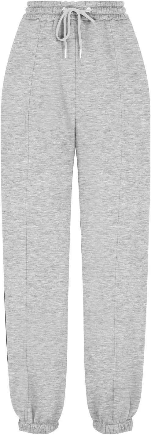 Womens Fleece Lined Sweatpants Warm High Waist Athletic Jogger Pants Winter Thermal Drawstring Lightweight Trousers