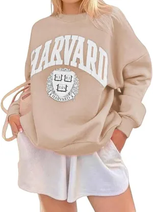 Womens Graphic Sweatshirts Oversize Crewneck Sweatshirt Long Sleeve Drop Shoulder Fleece Pullover