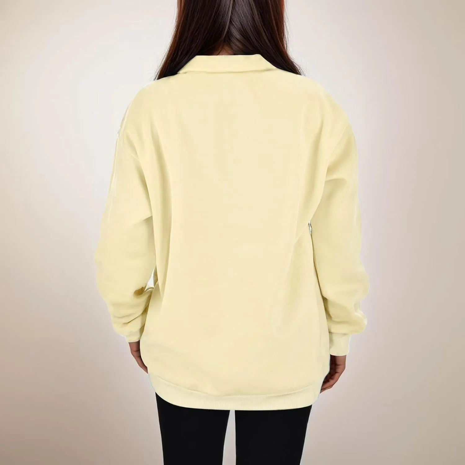 Women's Half Zip Pullover Oversized Casual Long Sleeve Sweatshirts Quarter Zip Teen Girls Fall Y2k Clothes