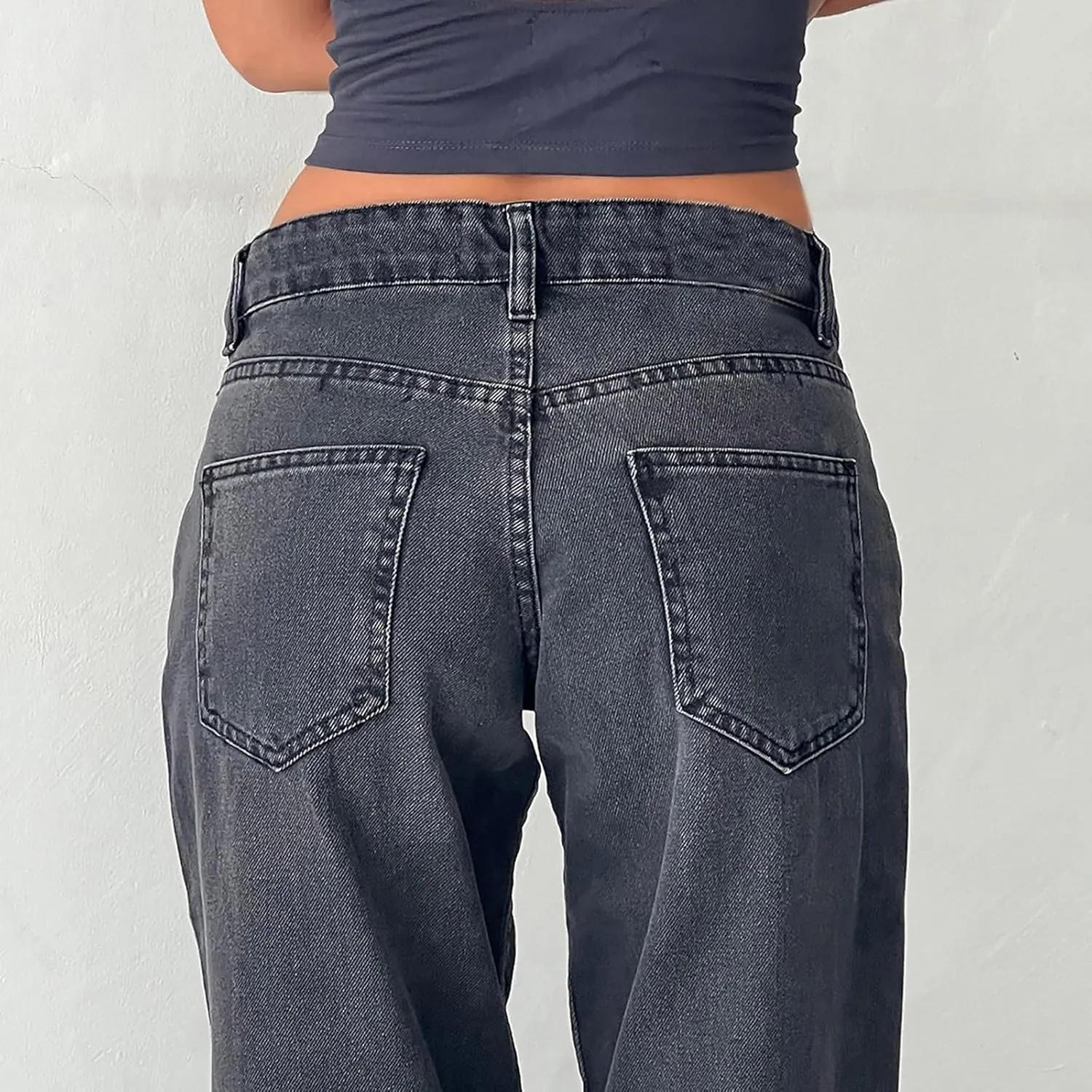 Women's High Waisted Flare Jeans with Belt Bootcut Stretchy Denim Pants Full Length Baggy Ripped Wide-Leg Patchwork Pants