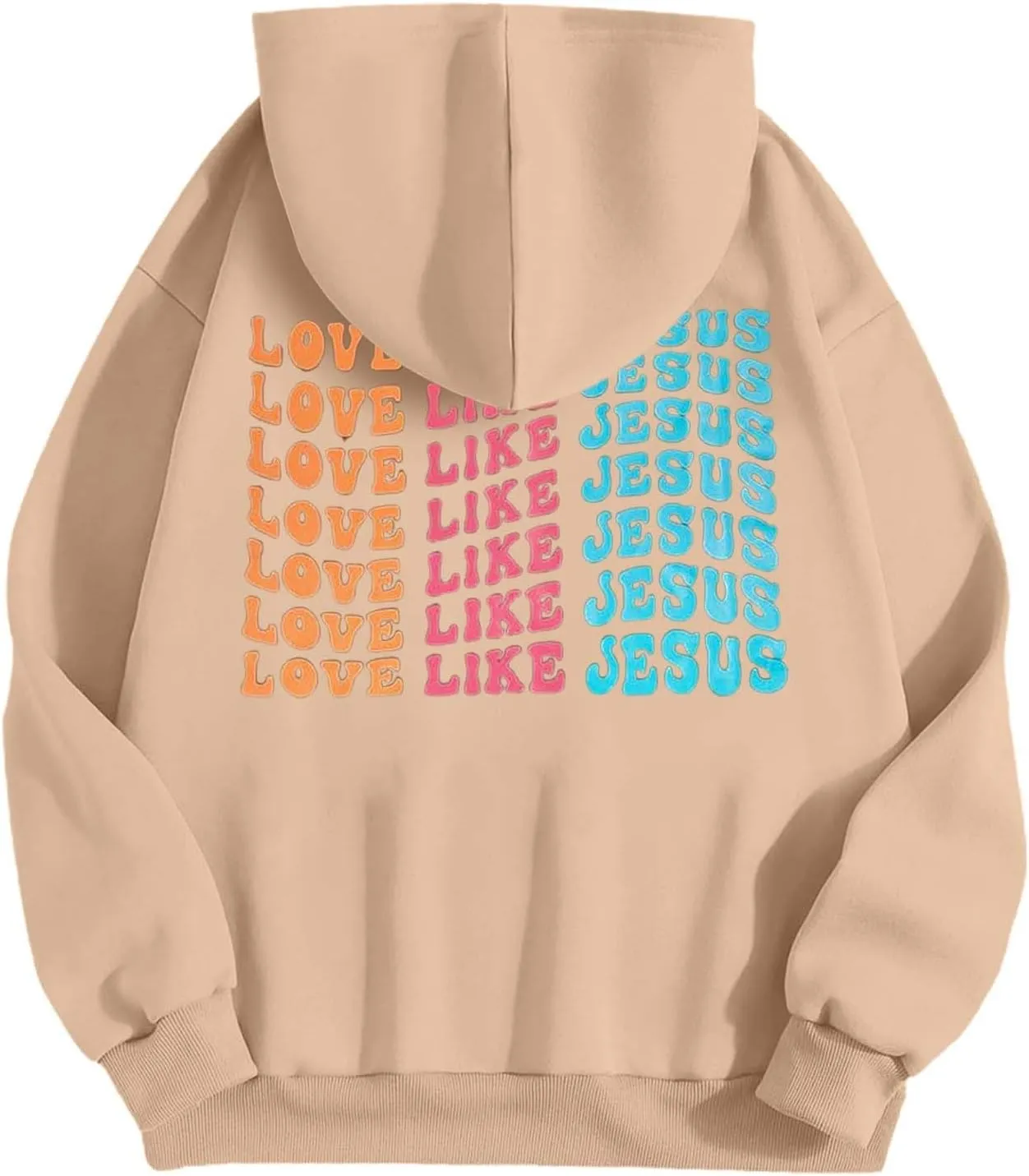 Women's Hoodies Casual Loose Letter Graphic Print Sweatshirt Light Pullover Long Sleeve Oversized Tops with Pocket